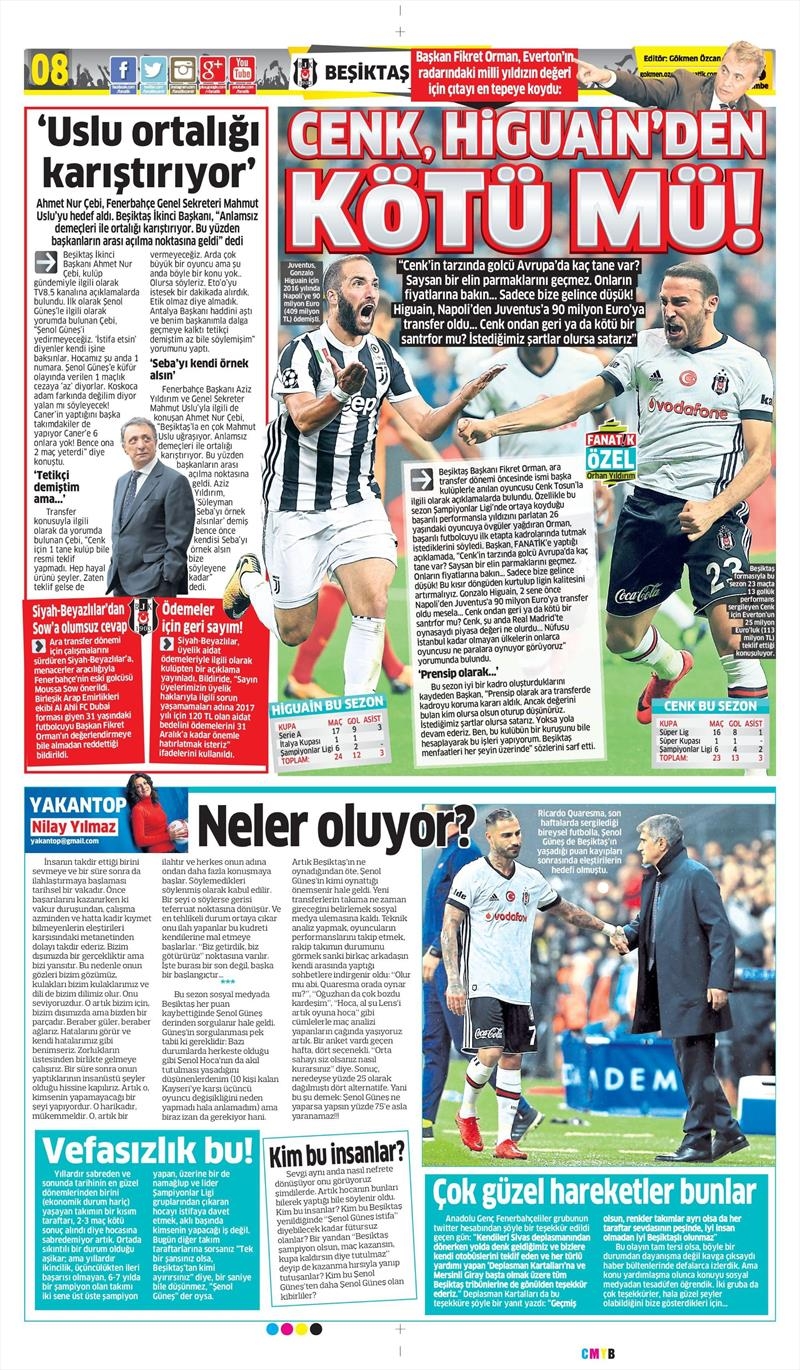 28 Aralık 2017 | Gazetelerin Beşiktaş Manşetleri - Görsel 1