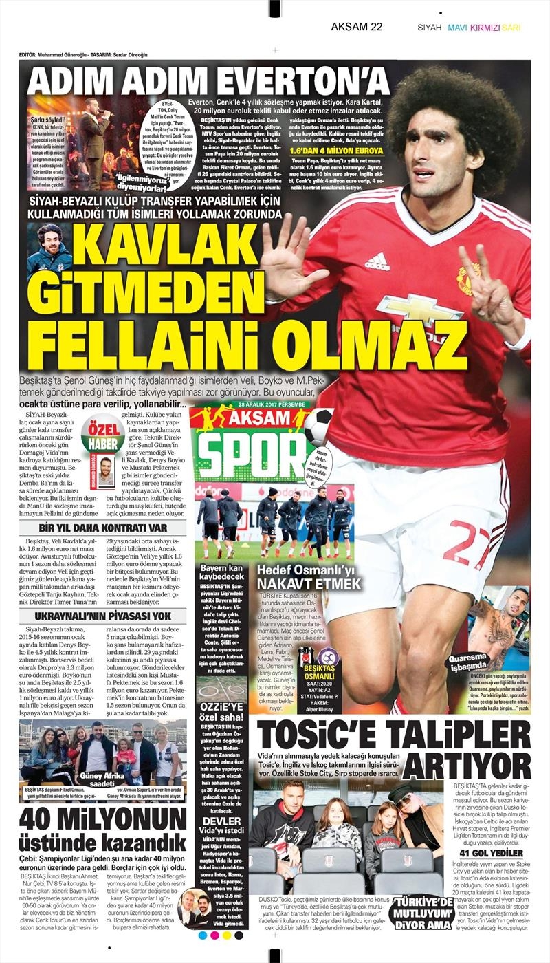 28 Aralık 2017 | Gazetelerin Beşiktaş Manşetleri - Görsel 4