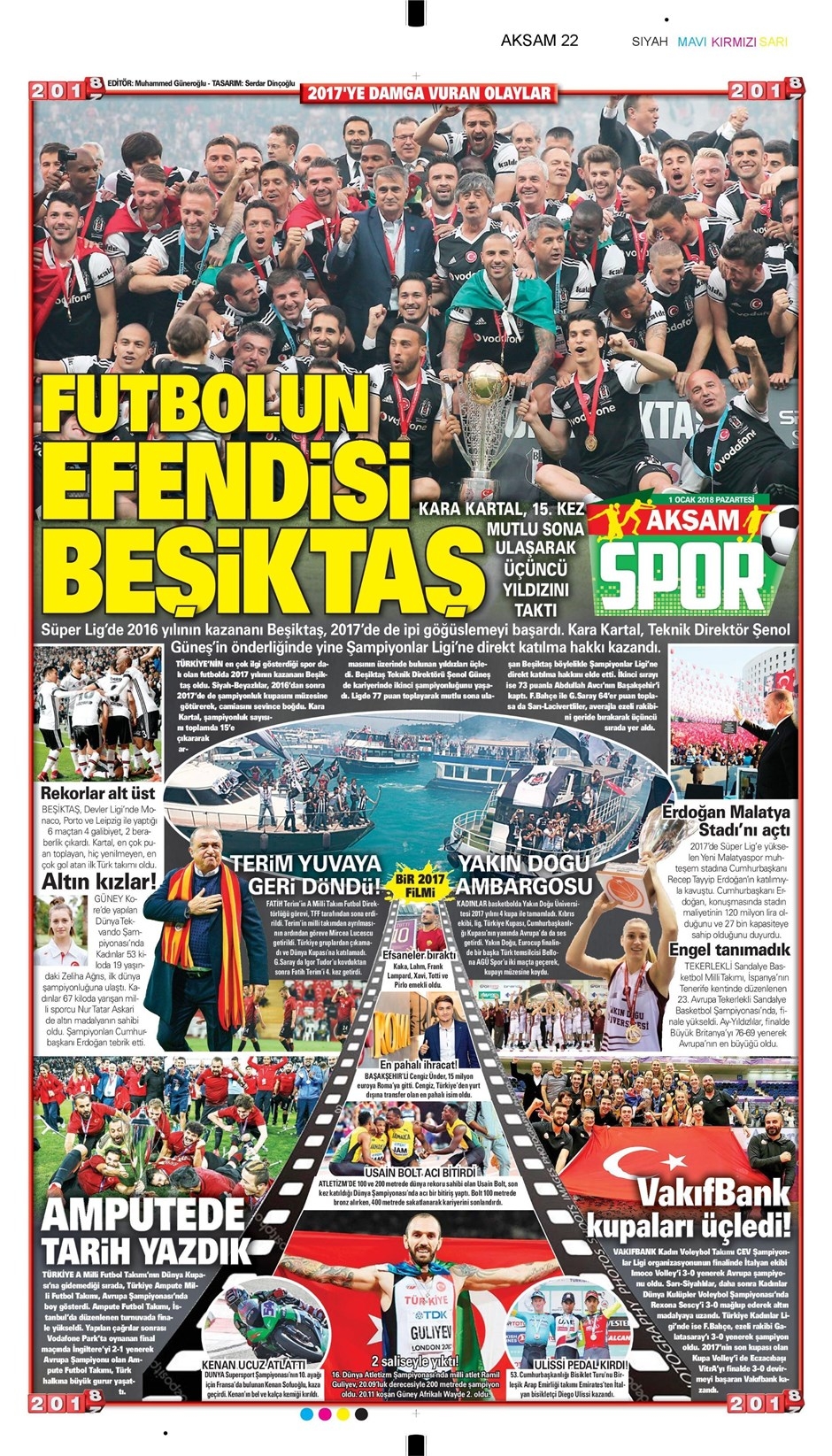 1 Ocak 2018 | Gazetelerin Beşiktaş Manşetleri - Görsel 2