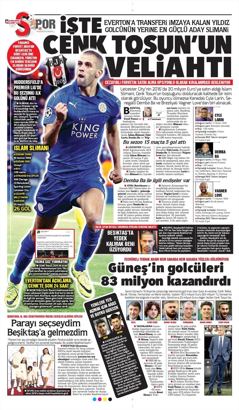 2 Ocak 2018 | Gazetelerin Beşiktaş Manşetleri - Görsel 5