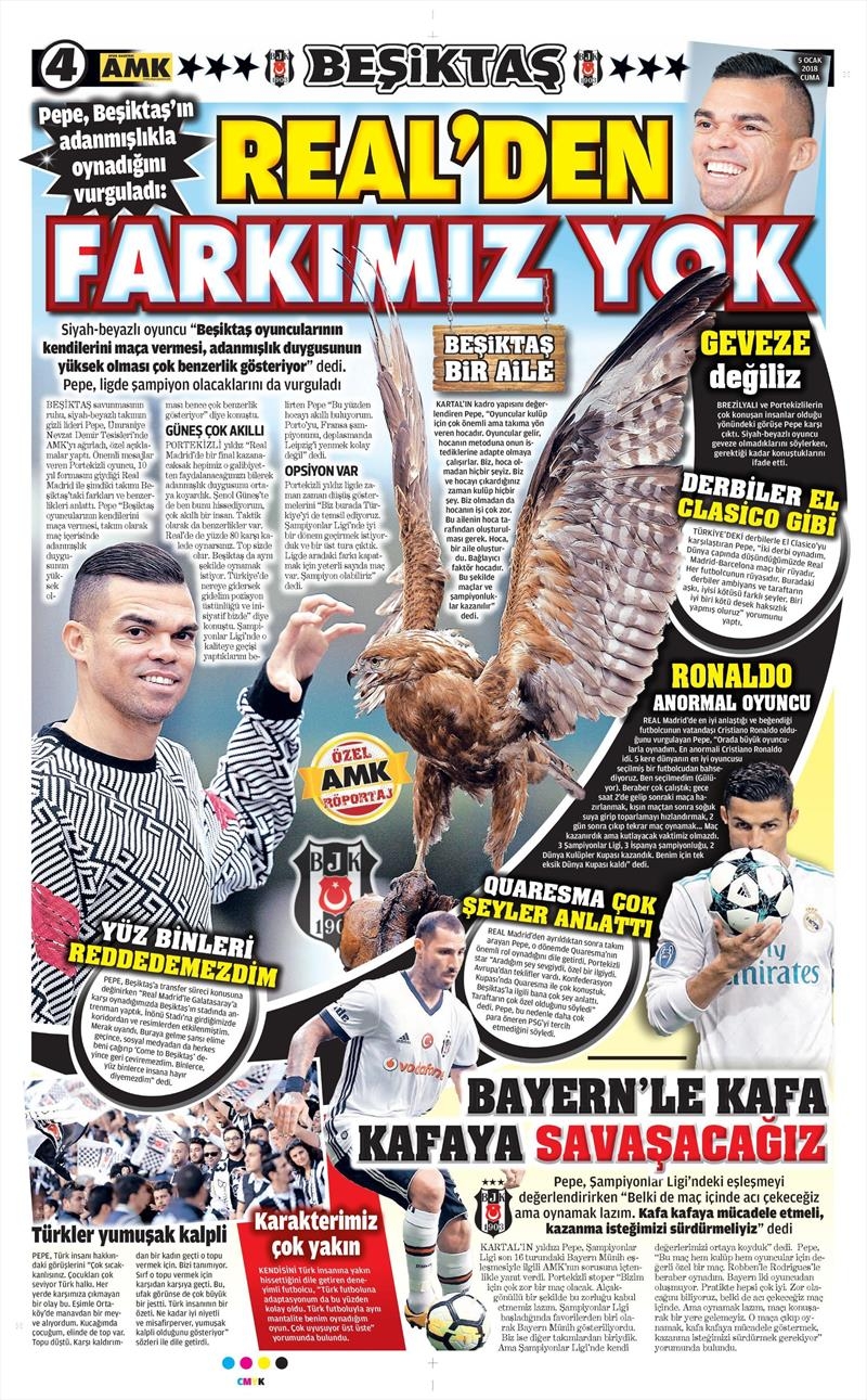 5 Ocak 2018 | Gazetelerin Beşiktaş Manşetleri - Görsel 5