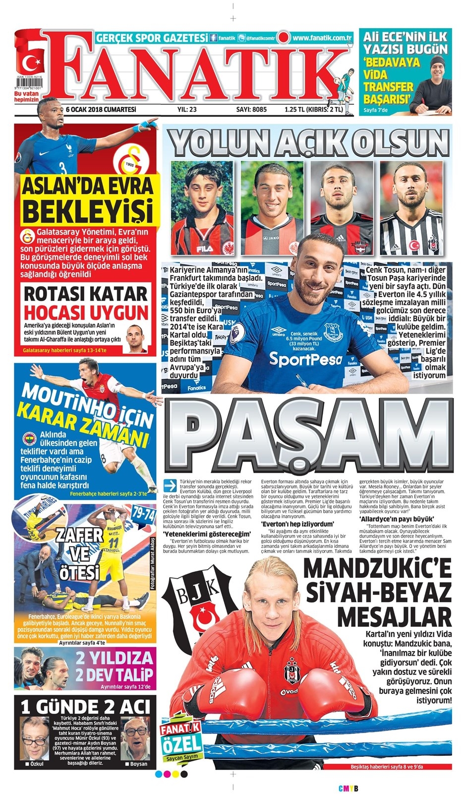 6 Ocak 2018 | Gazetelerin Beşiktaş Manşetleri - Görsel 1