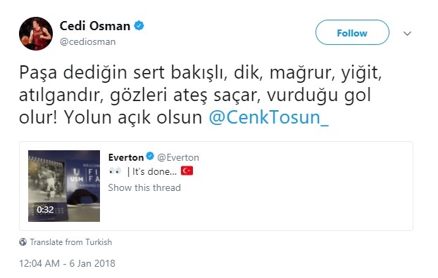 Cenk Tosun’a gelen tebrik ve destek mesajları. Tayyip Erdoğan’dan Hidayet Türkoğlu’na, Arda Turan’dan Burak Yılmaz’a... TFF unuttu mu? - Görsel 6