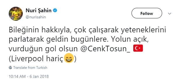 Cenk Tosun’a gelen tebrik ve destek mesajları. Tayyip Erdoğan’dan Hidayet Türkoğlu’na, Arda Turan’dan Burak Yılmaz’a... TFF unuttu mu? - Görsel 9