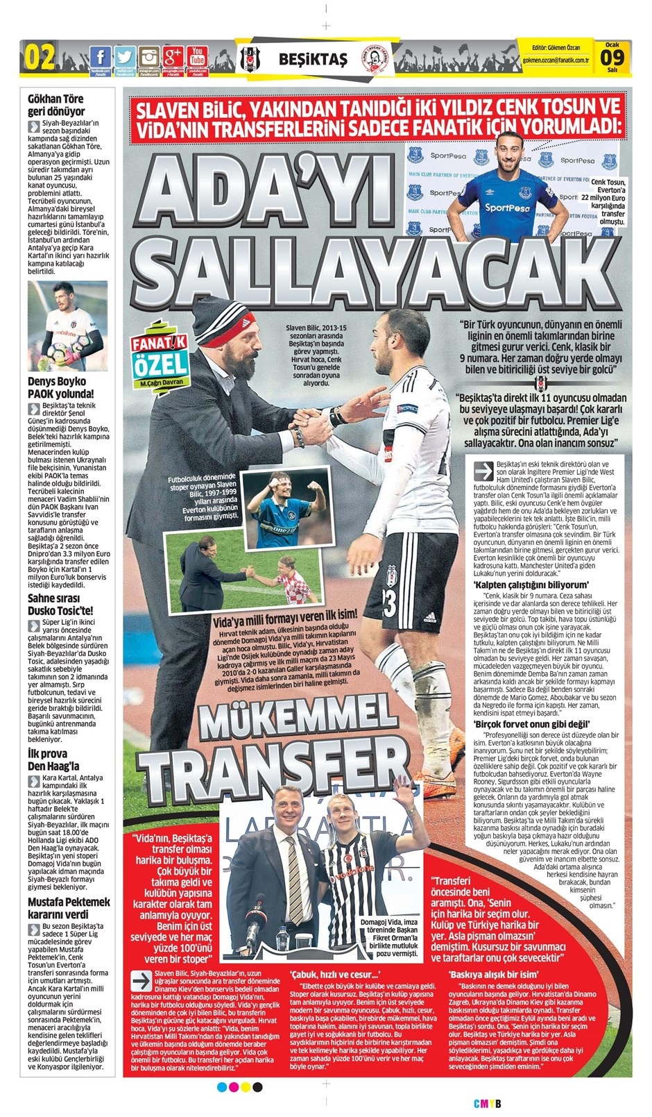 9 Ocak 2018 | Gazetelerin Beşiktaş Manşetleri - Görsel 1