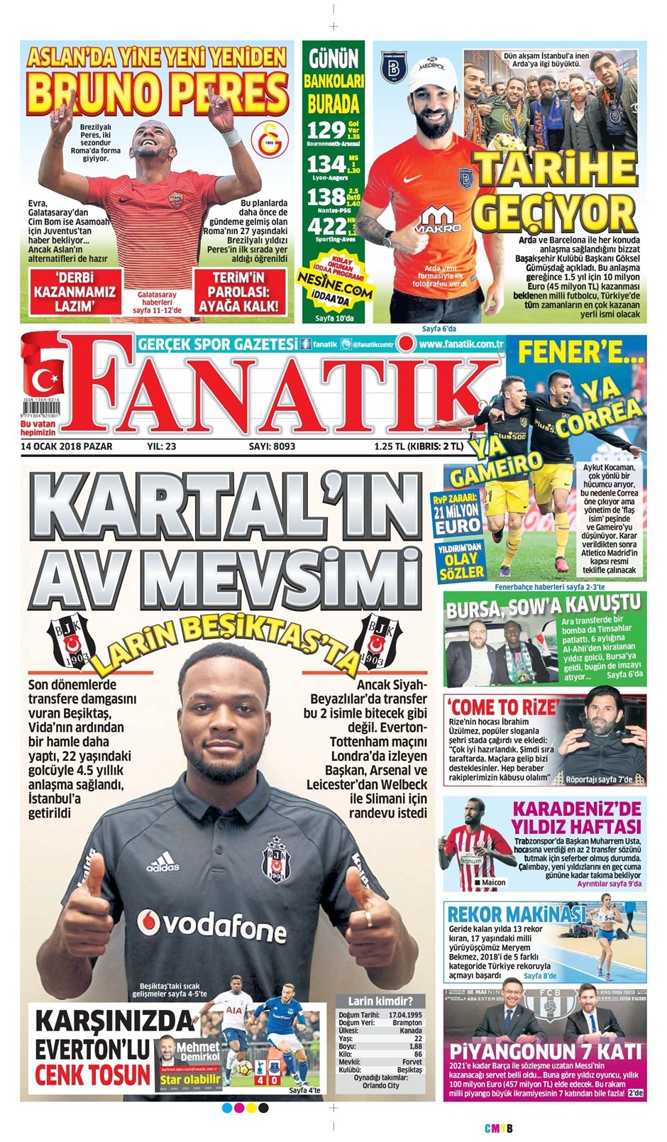 14 Ocak 2018 | Gazetelerin Beşiktaş Manşetleri - Görsel 4