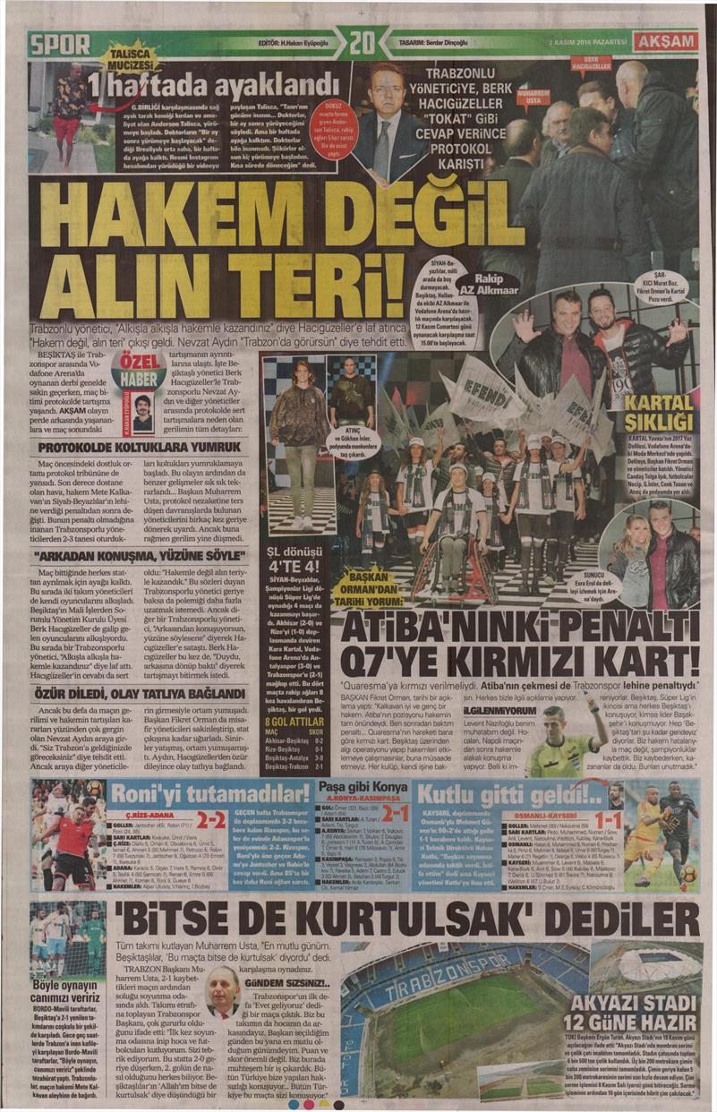 7 Kasım 2016 | Gazetelerin Beşiktaş sayfaları - Görsel 11