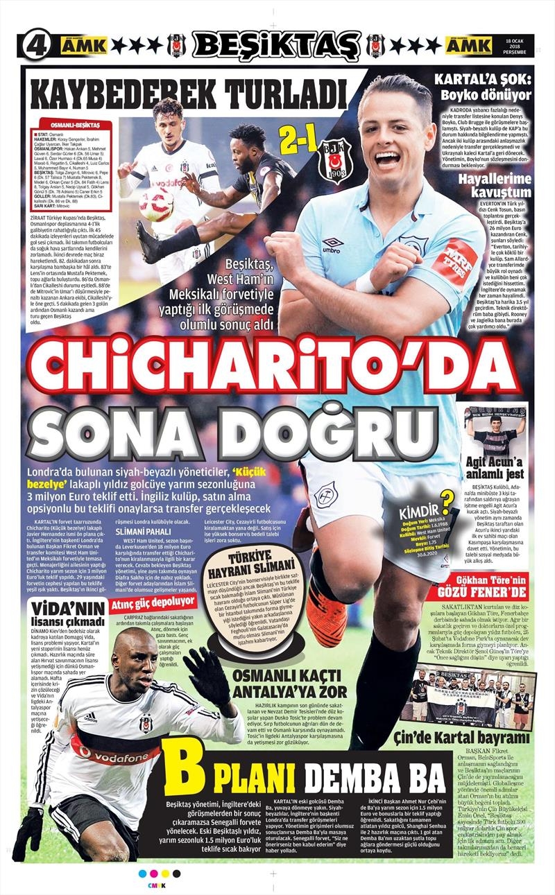 18 Ocak 2018 | Gazetelerin Beşiktaş Manşetleri - Görsel 3