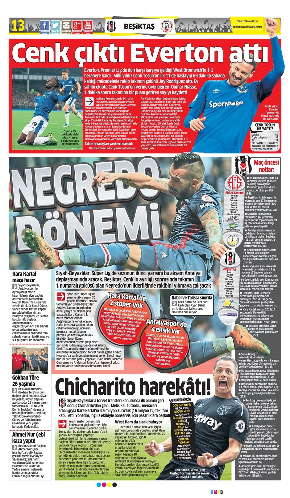 21 Ocak 2018 | Gazetelerin Beşiktaş Manşetleri - Görsel 1