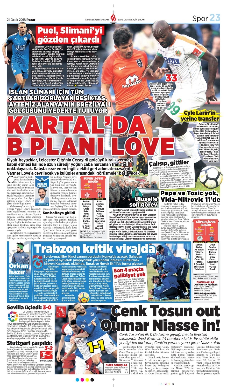 21 Ocak 2018 | Gazetelerin Beşiktaş Manşetleri - Görsel 3