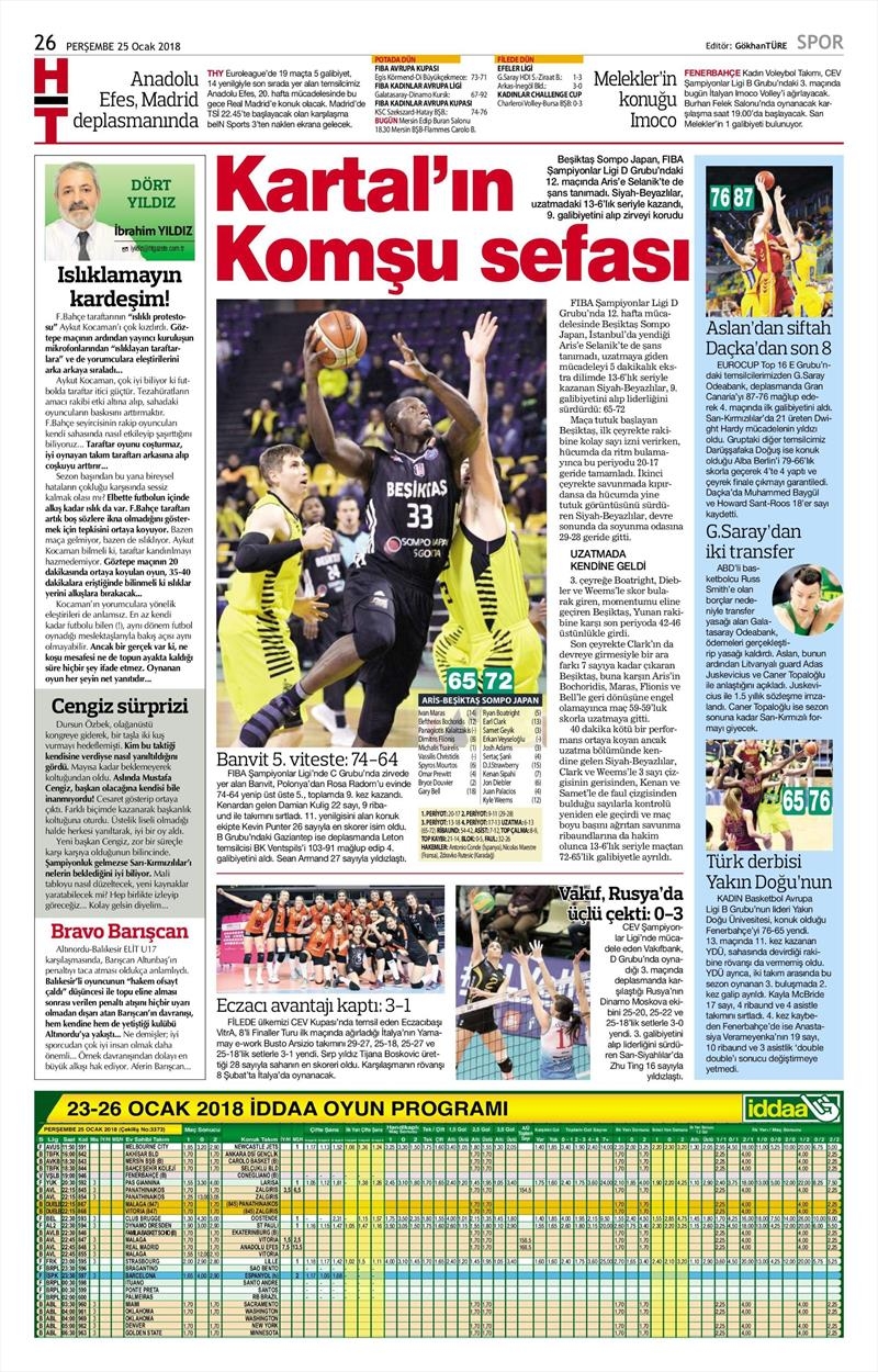 25 Ocak 2018 | Gazetelerin Beşiktaş Manşetleri - Görsel 4