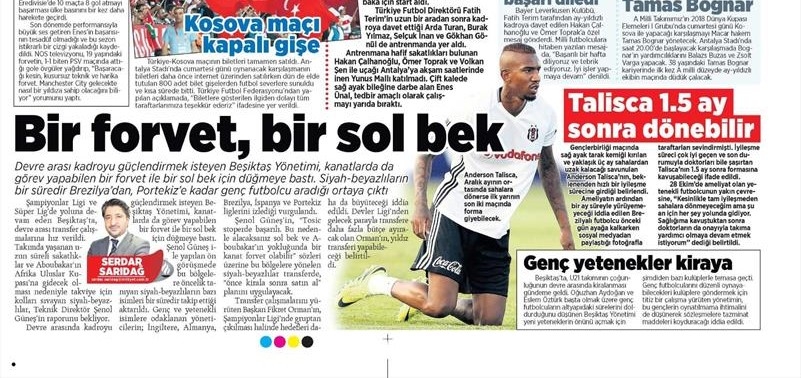 8 Kasım 2016 | Gazetelerin Beşiktaş sayfaları - Görsel 3
