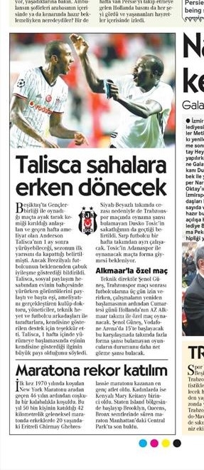 8 Kasım 2016 | Gazetelerin Beşiktaş sayfaları - Görsel 6