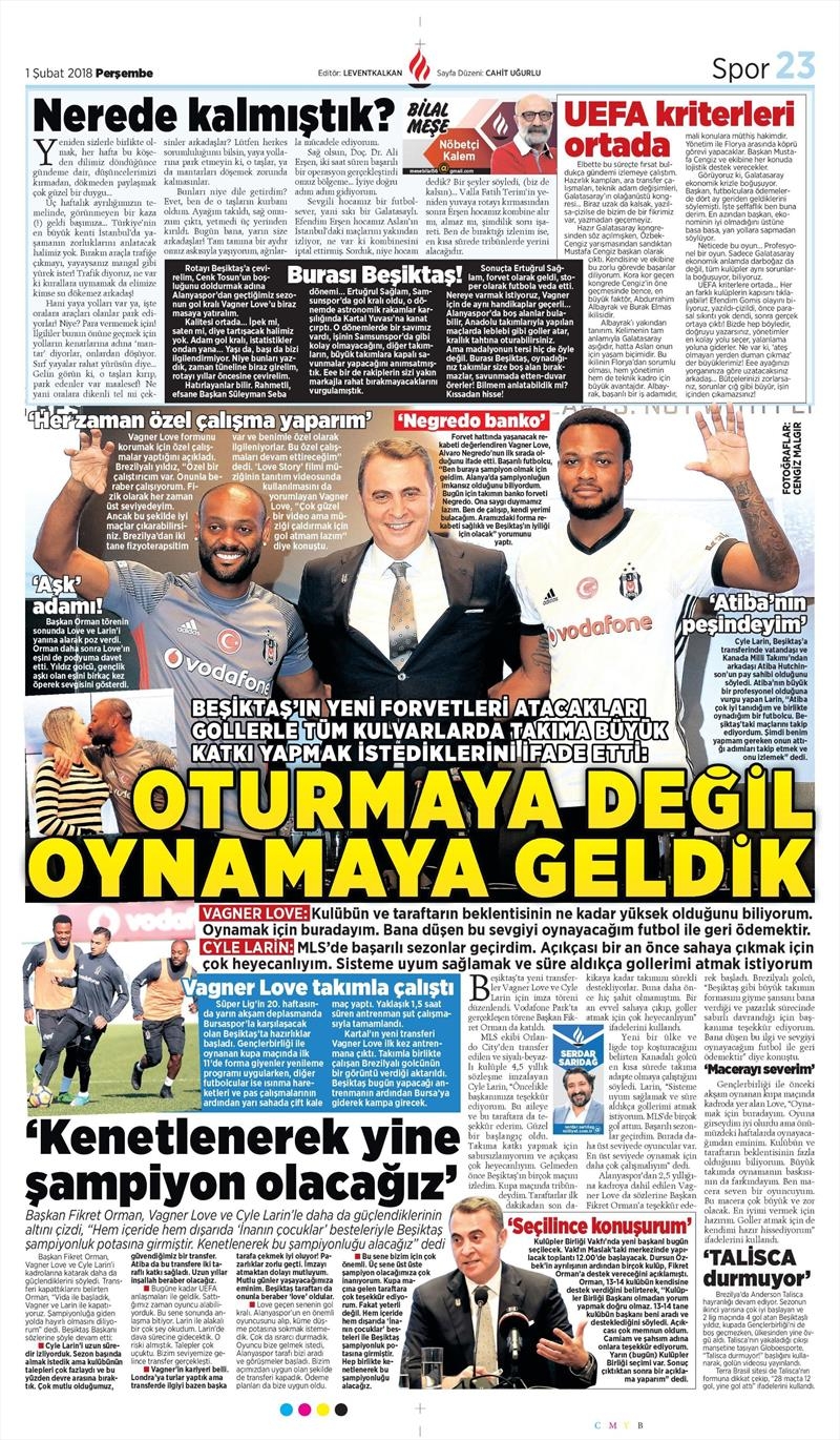 01 Şubat 2018 | Gazetelerin Beşiktaş Manşetleri - Görsel 10