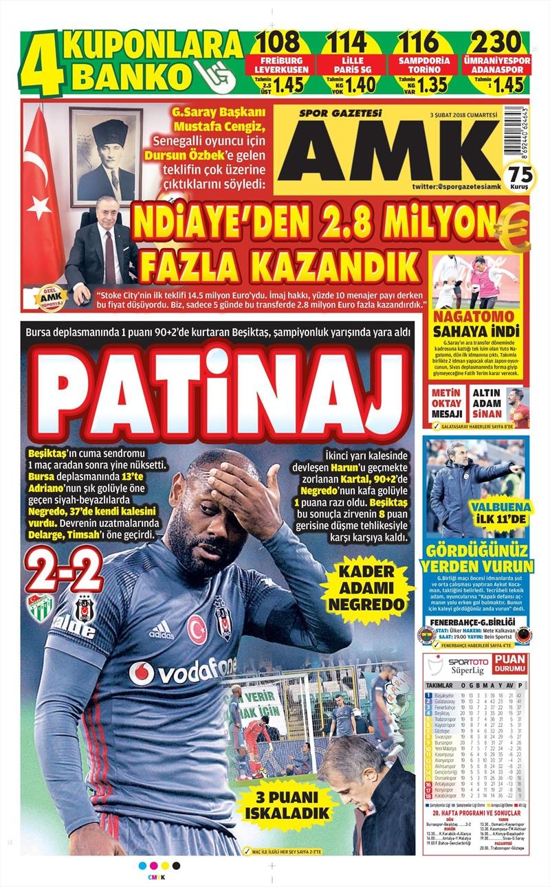 03 Şubat 2018 | Gazetelerin Beşiktaş Manşetleri - Görsel 3