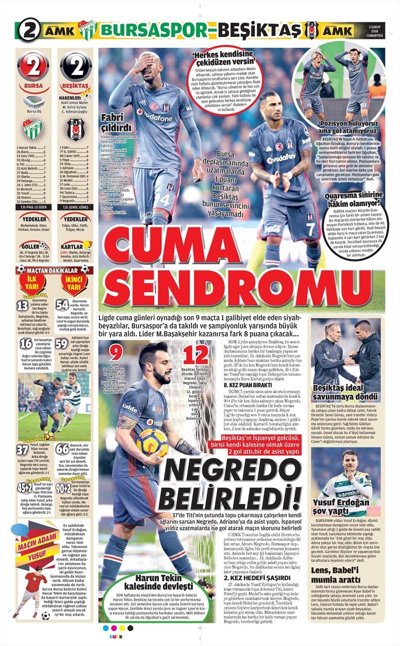 03 Şubat 2018 | Gazetelerin Beşiktaş Manşetleri - Görsel 4