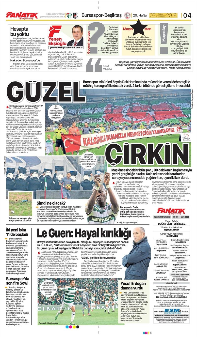 03 Şubat 2018 | Gazetelerin Beşiktaş Manşetleri - Görsel 9