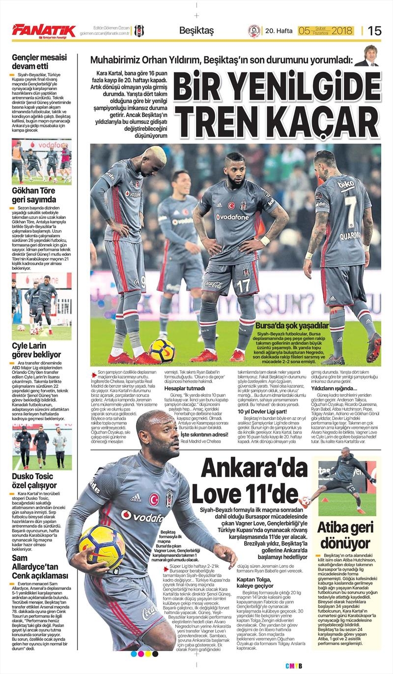 05 Şubat 2018 | Gazetelerin Beşiktaş Manşetleri - Görsel 2