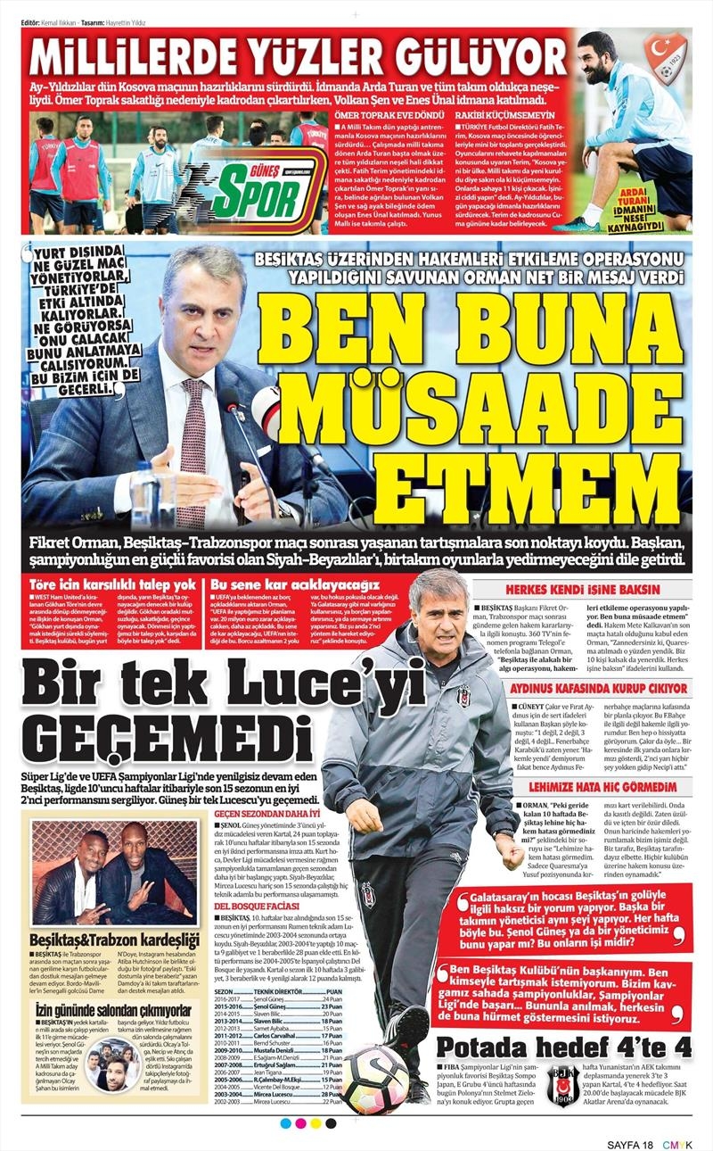 9 Kasım 2016 | Gazetelerin Beşiktaş sayfaları - Görsel 9