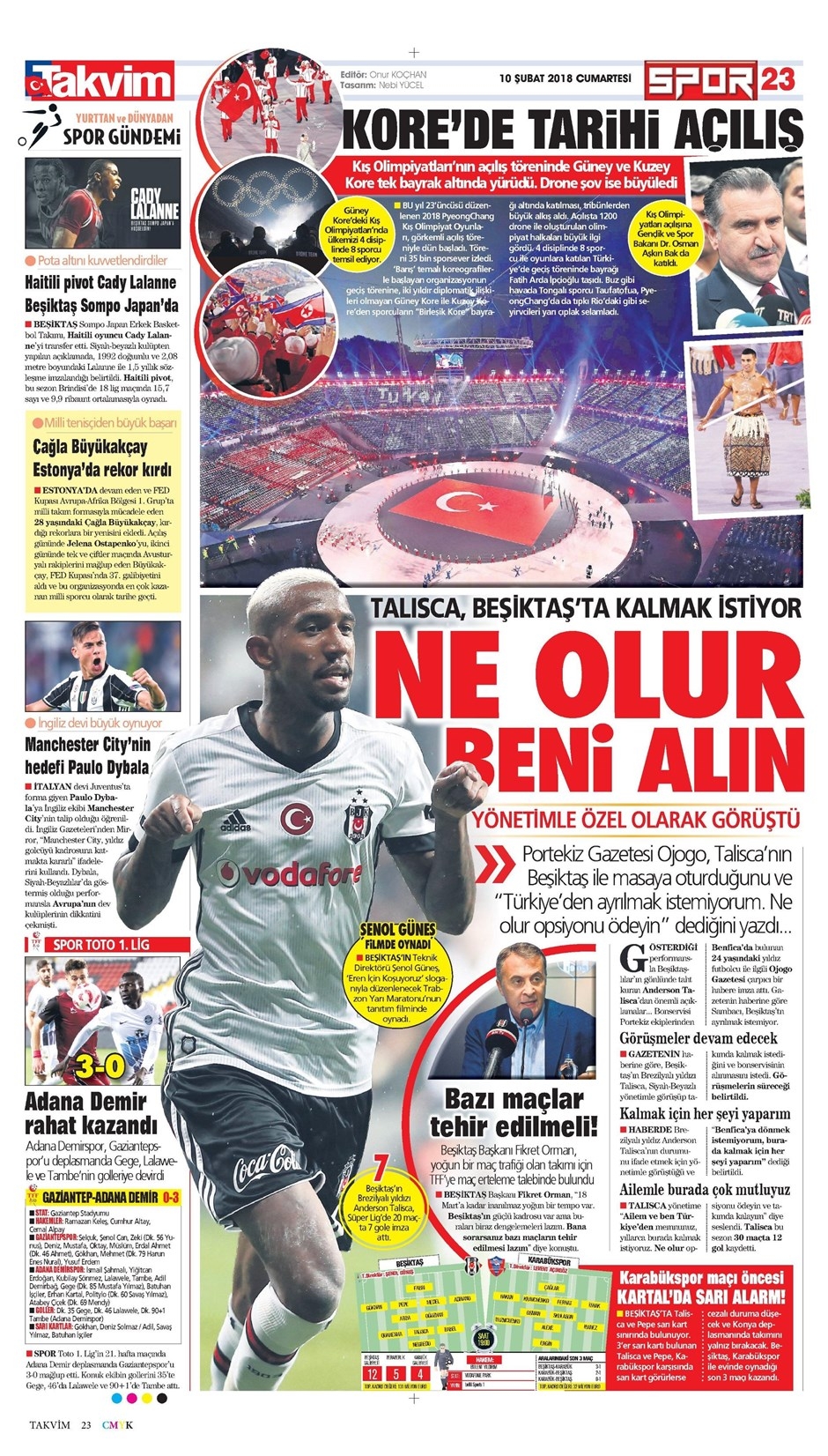 10 Şubat 2018 | Gazetelerin Beşiktaş Manşetleri - Görsel 1