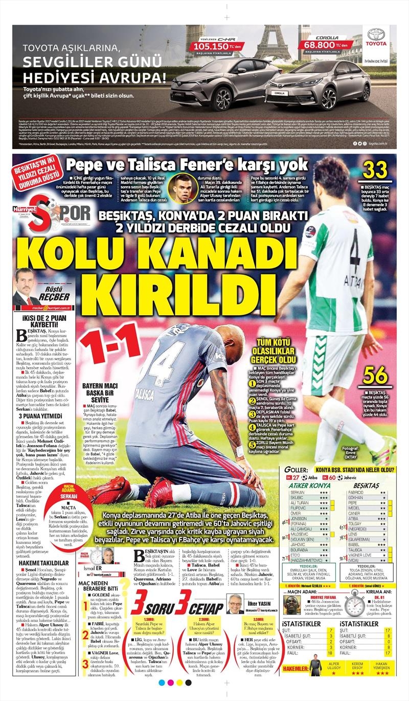 17 Şubat 2018 | Gazetelerin Beşiktaş Manşetleri - Görsel 14