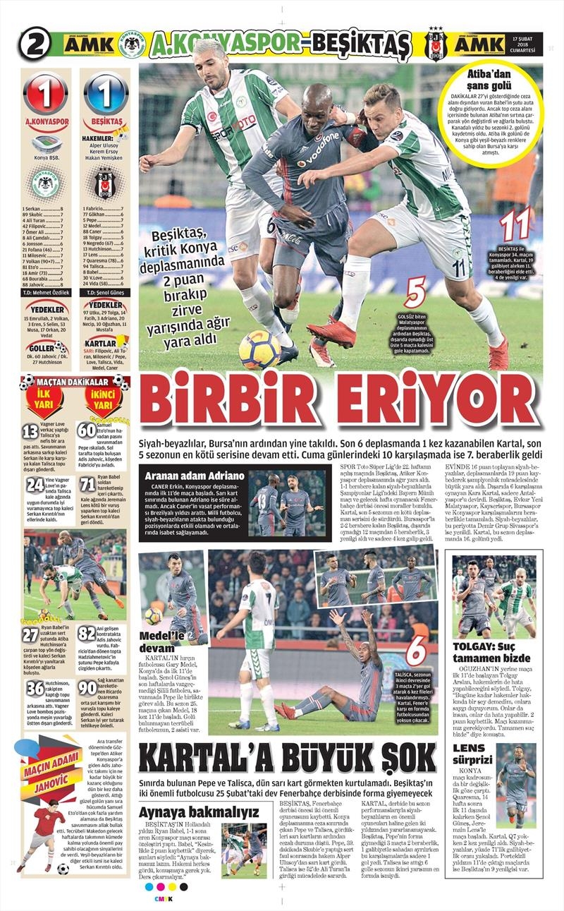 17 Şubat 2018 | Gazetelerin Beşiktaş Manşetleri - Görsel 19