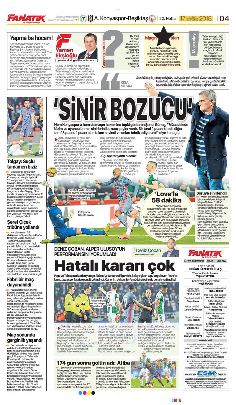 17 Şubat 2018 | Gazetelerin Beşiktaş Manşetleri - Görsel 6
