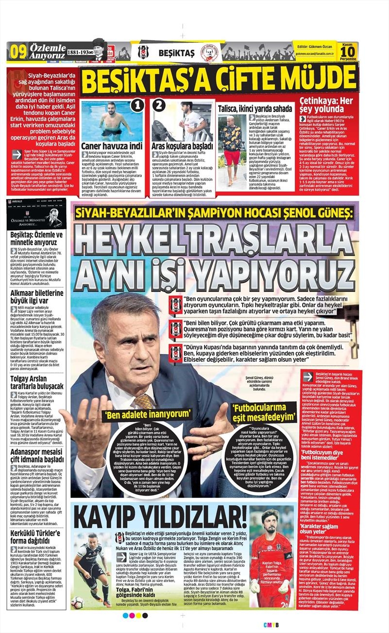 10 Kasım 2016 | Gazetelerin Beşiktaş sayfaları - Görsel 4