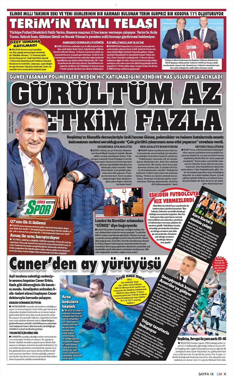 10 Kasım 2016 | Gazetelerin Beşiktaş sayfaları - Görsel 5