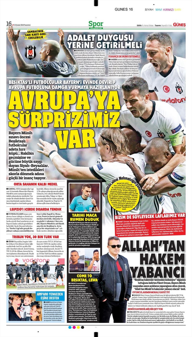 19 Şubat 2018 | Gazetelerin Beşiktaş Manşetleri - Görsel 4