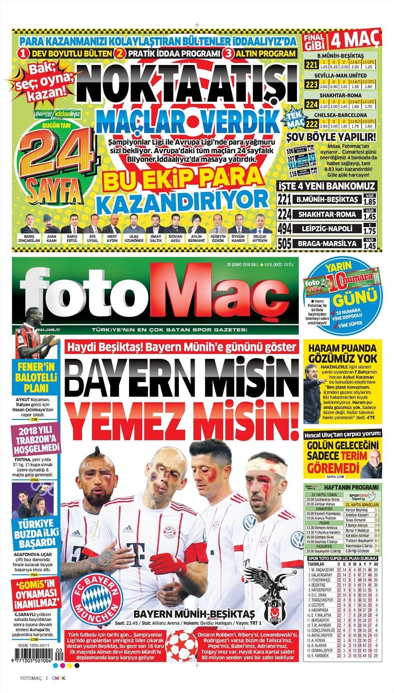 20 Şubat 2018 | Gazetelerin Beşiktaş Manşetleri - Görsel 5