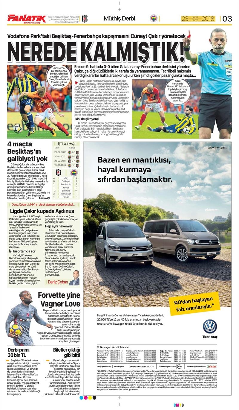 23 Şubat 2018 | Gazetelerin Beşiktaş Manşetleri - Görsel 3
