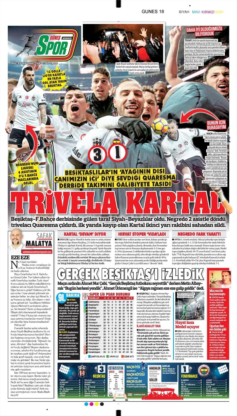 26 Şubat 2018 | Gazetelerin Beşiktaş Manşetleri - Görsel 14