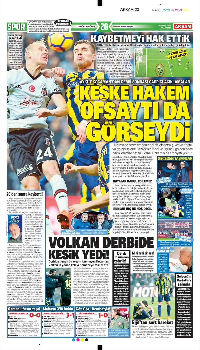 26 Şubat 2018 | Gazetelerin Beşiktaş Manşetleri - Görsel 16