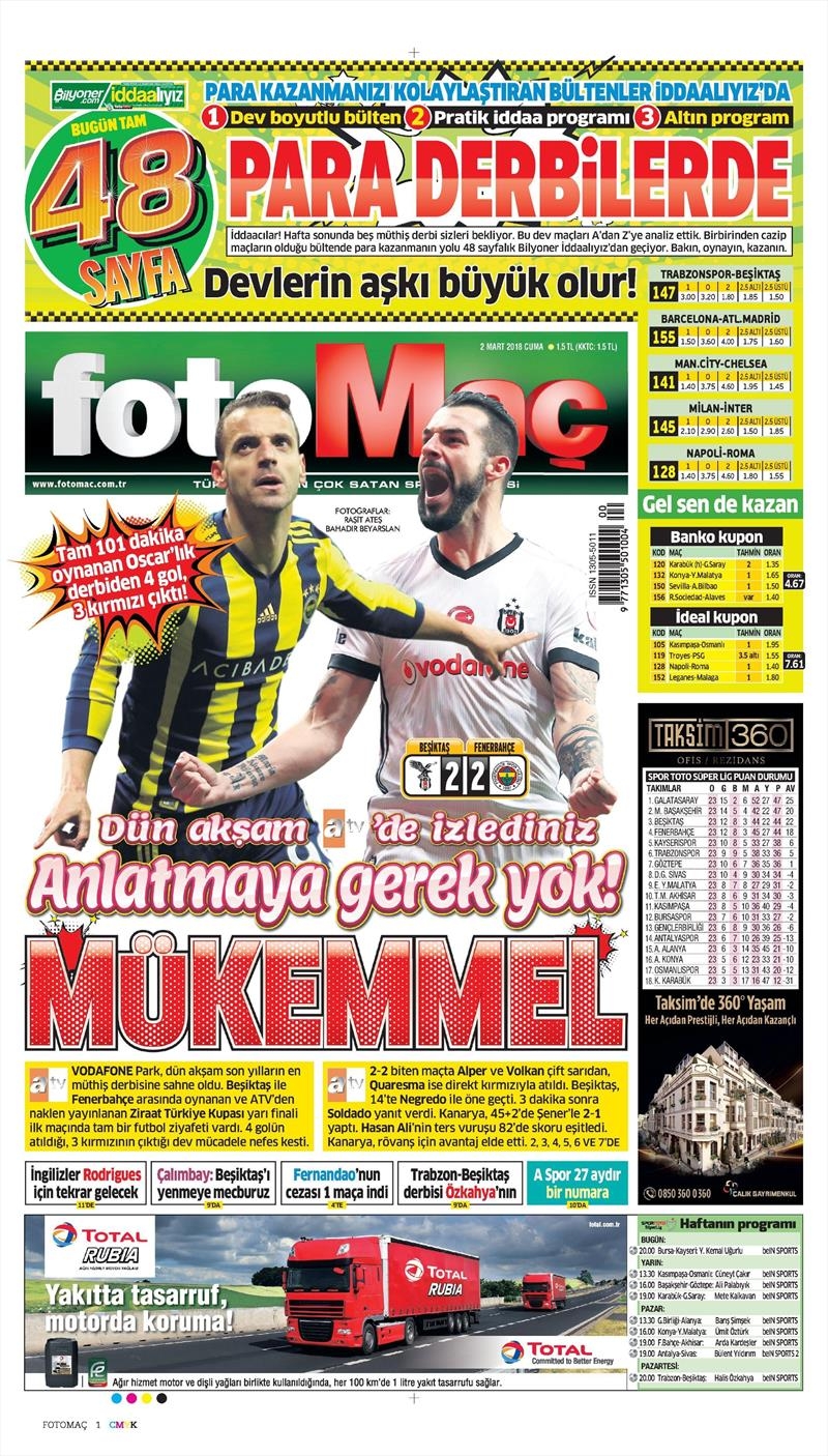 02 Mart 2018 | Gazetelerin Beşiktaş Manşetleri - Görsel 10