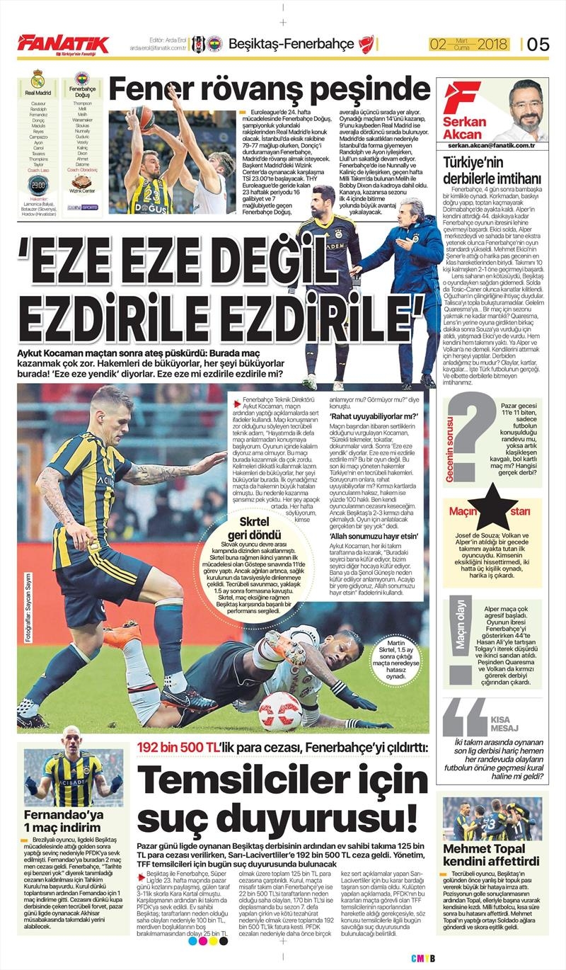 02 Mart 2018 | Gazetelerin Beşiktaş Manşetleri - Görsel 9