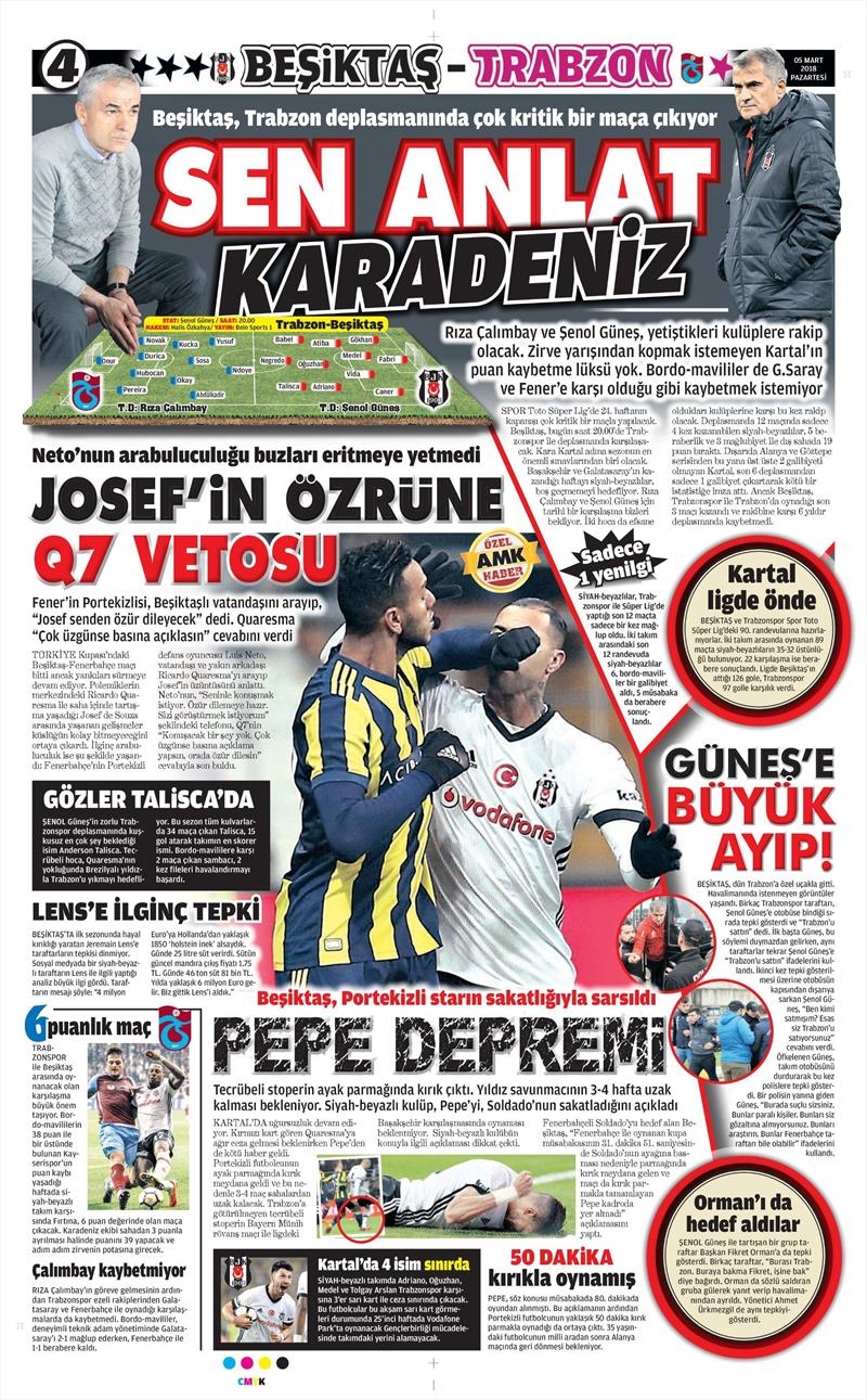 05 Mart 2018 | Gazetelerin Beşiktaş Manşetleri - Görsel 5