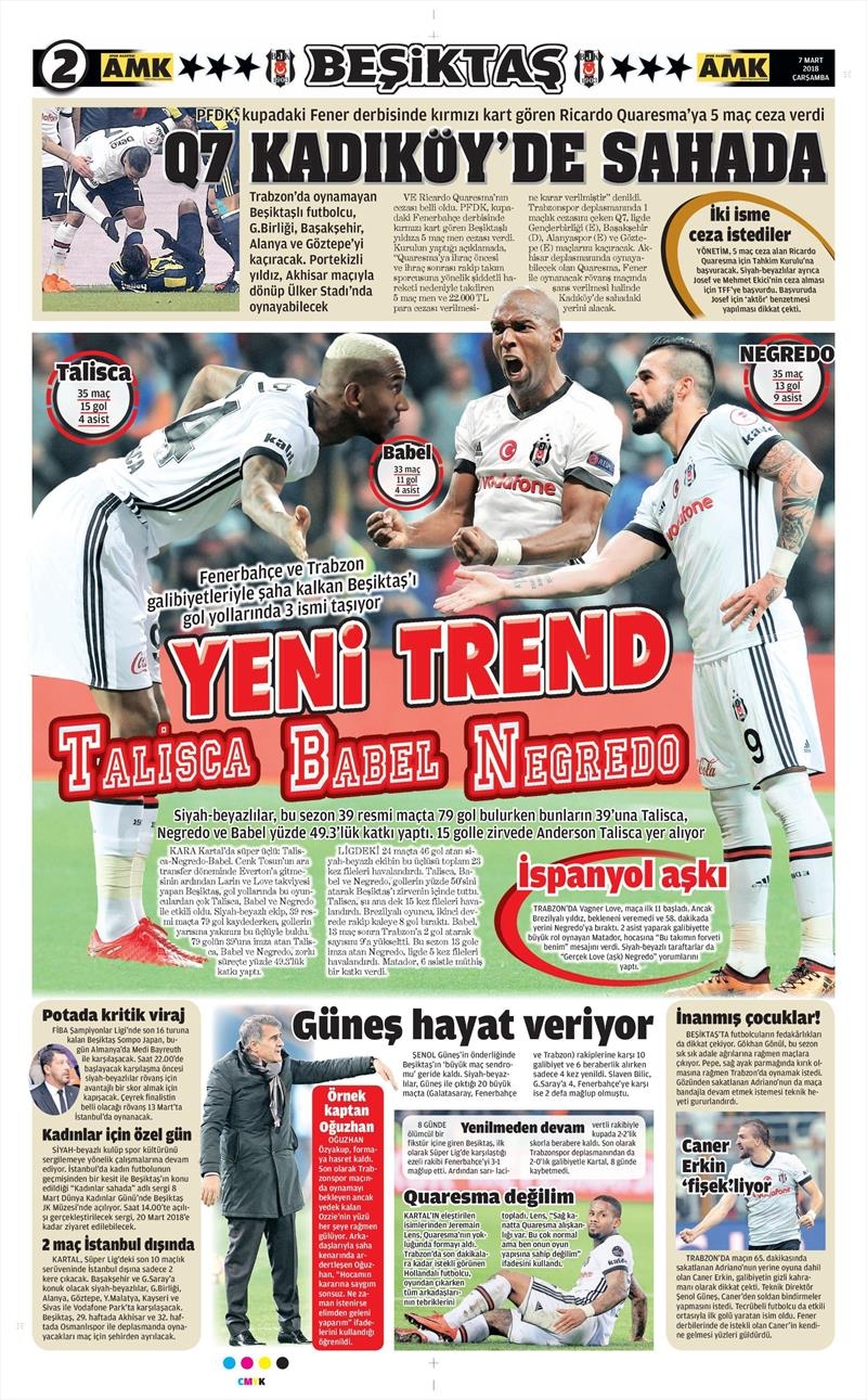 07 Mart 2018 | Gazetelerin Beşiktaş Manşetleri - Görsel 6