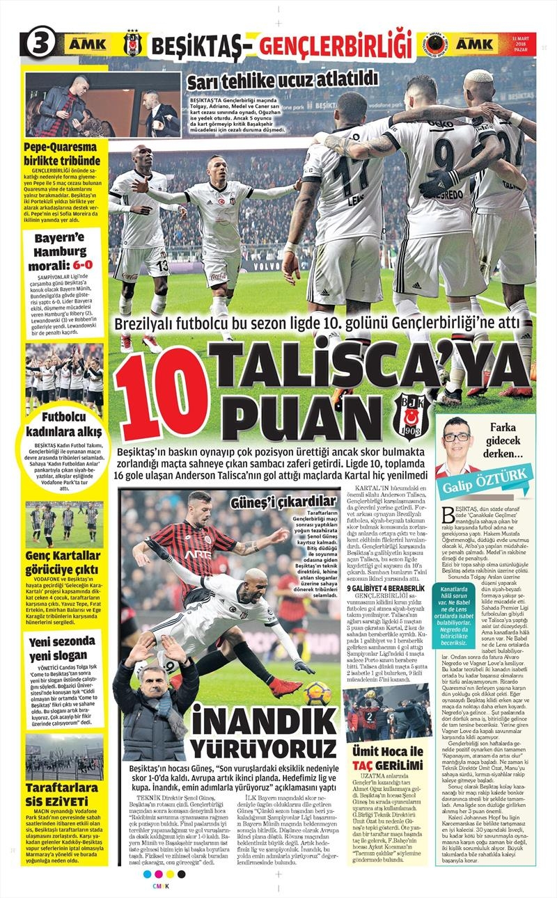 11 Mart 2018 | Gazetelerin Beşiktaş Manşetleri - Görsel 10
