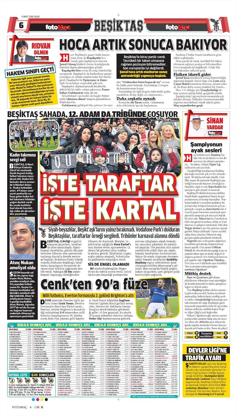 11 Mart 2018 | Gazetelerin Beşiktaş Manşetleri - Görsel 15