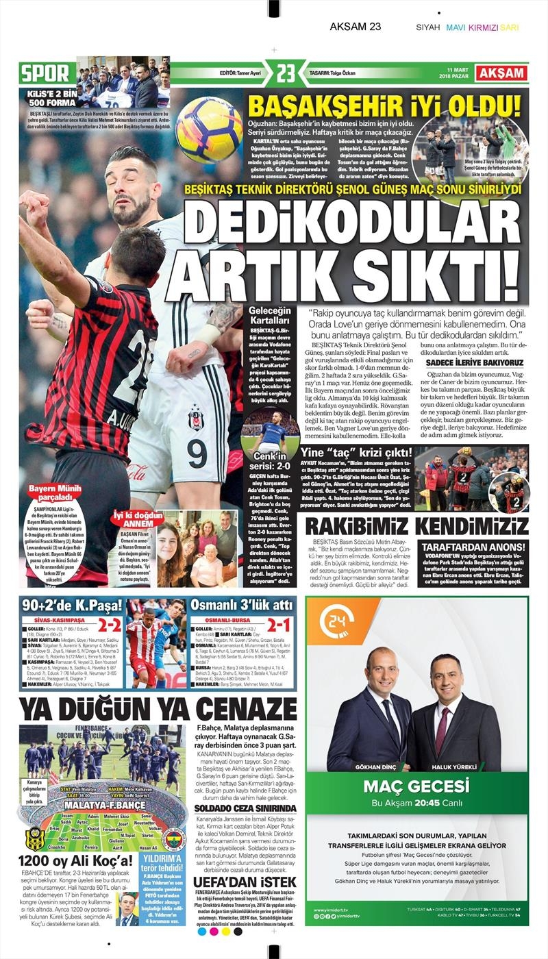 11 Mart 2018 | Gazetelerin Beşiktaş Manşetleri - Görsel 16