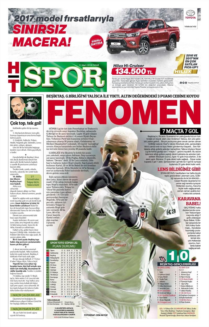 11 Mart 2018 | Gazetelerin Beşiktaş Manşetleri - Görsel 3