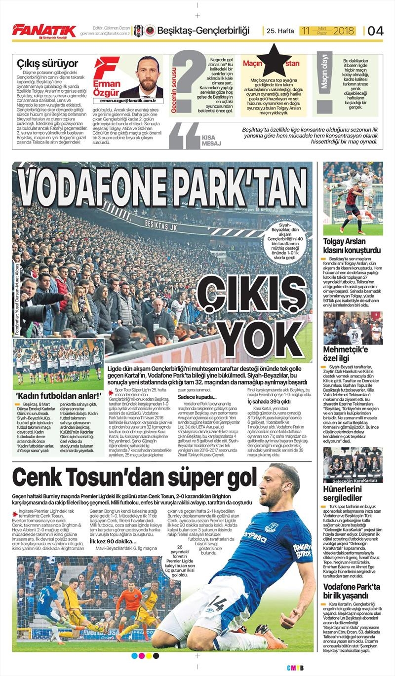 11 Mart 2018 | Gazetelerin Beşiktaş Manşetleri - Görsel 5