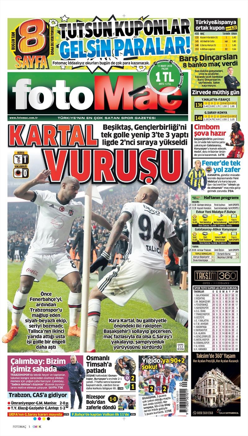 11 Mart 2018 | Gazetelerin Beşiktaş Manşetleri - Görsel 6