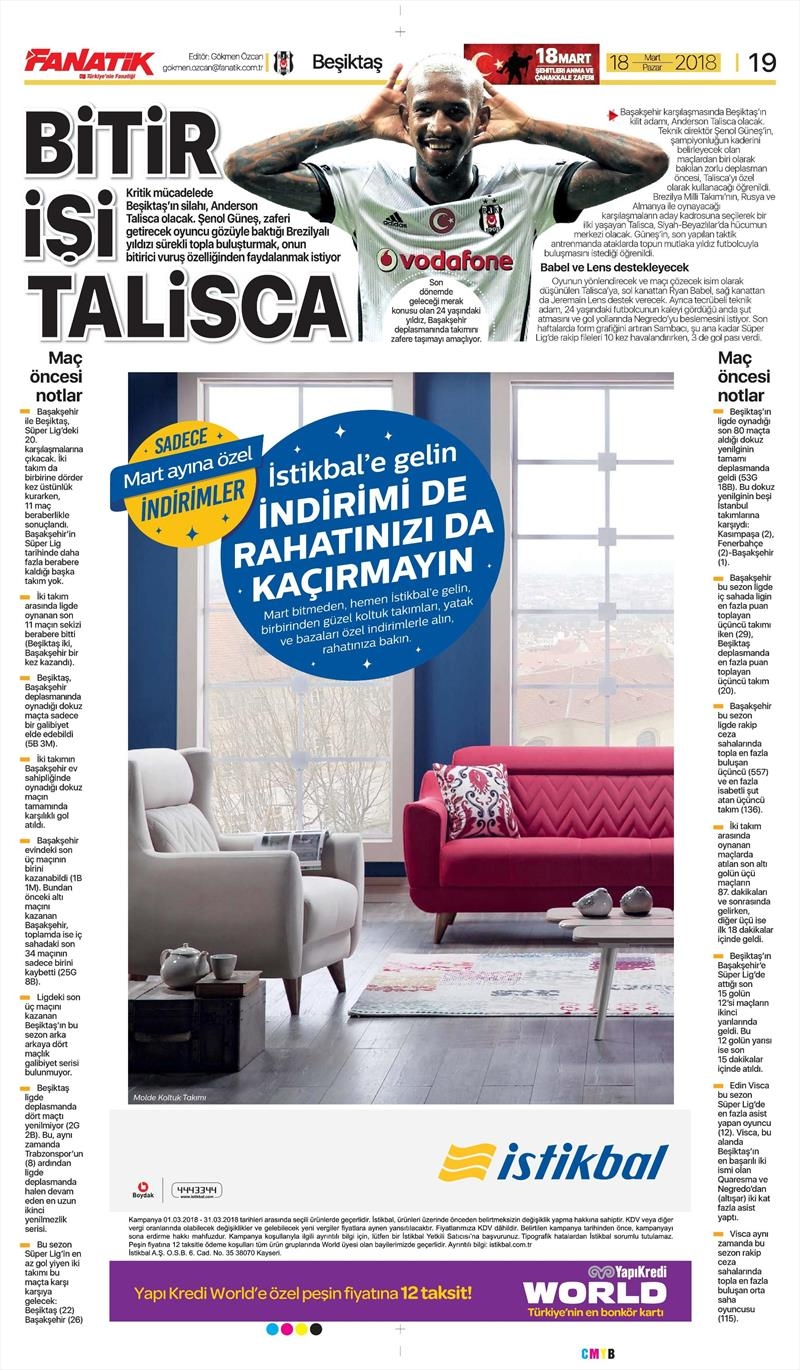 18 Mart 2018 | Gazetelerin Beşiktaş Manşetleri - Görsel 3