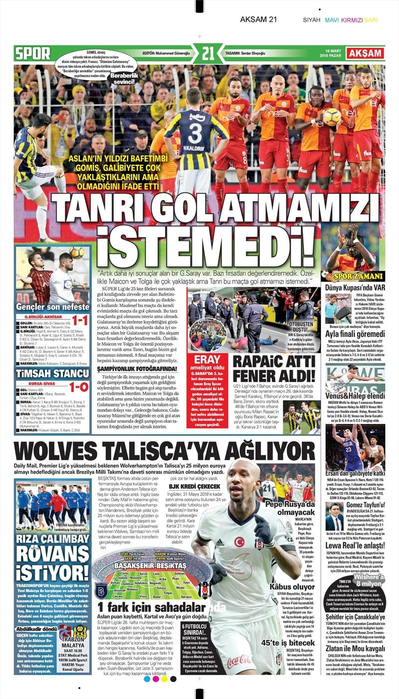 18 Mart 2018 | Gazetelerin Beşiktaş Manşetleri - Görsel 4