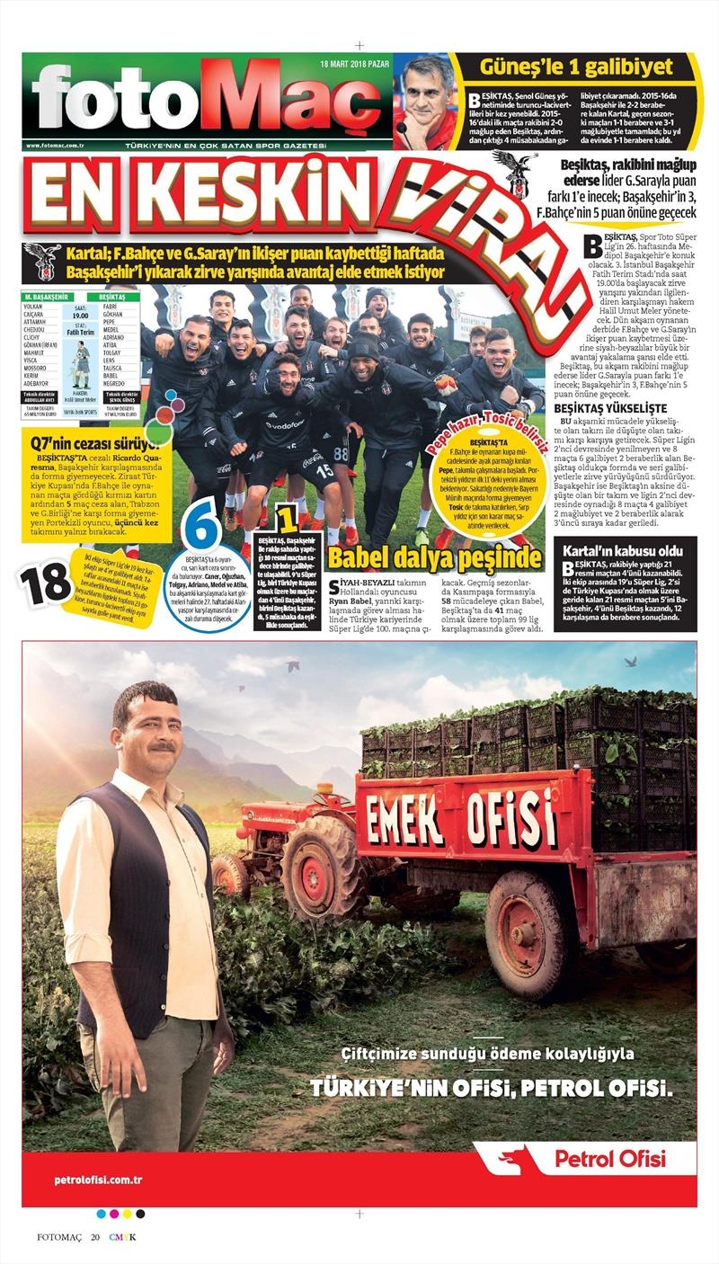 18 Mart 2018 | Gazetelerin Beşiktaş Manşetleri - Görsel 7