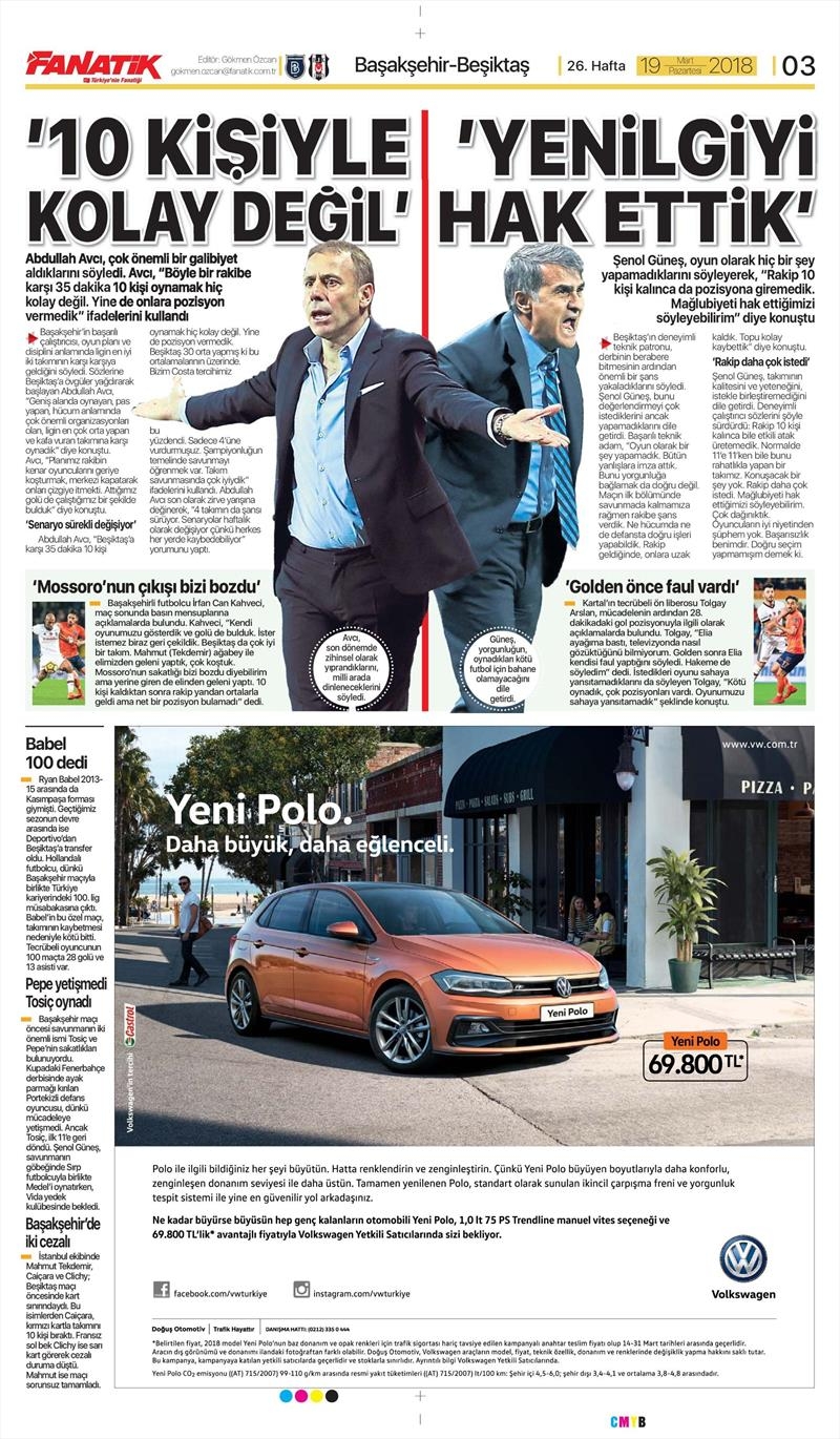 19 Mart 2018 | Gazetelerin Beşiktaş Manşetleri - Görsel 1