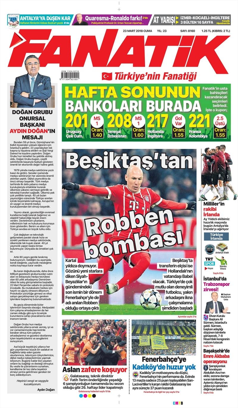 23 Mart 2018 | Gazetelerin Beşiktaş Manşetleri - Görsel 2