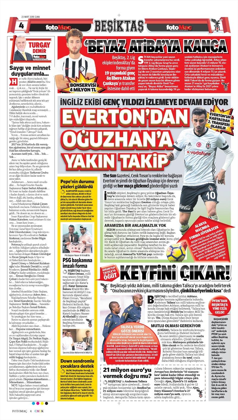 23 Mart 2018 | Gazetelerin Beşiktaş Manşetleri - Görsel 7